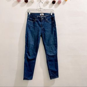 Paige Verdugo Crop Skinny Ankle Zach Distressed Denim Wash Stretch Sz 27